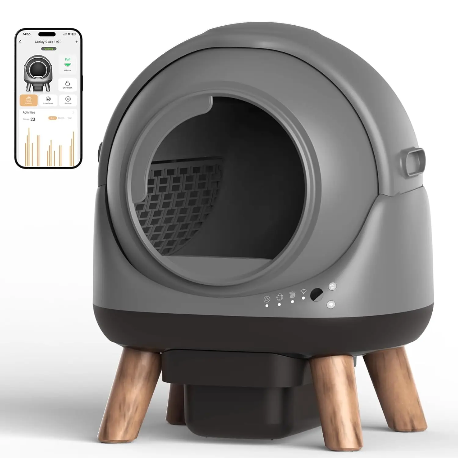 

Автоматический самоочищающийся лоток G1 для нескольких кошек с управлением через смарт-приложение: индивидуальный уход за питомцами