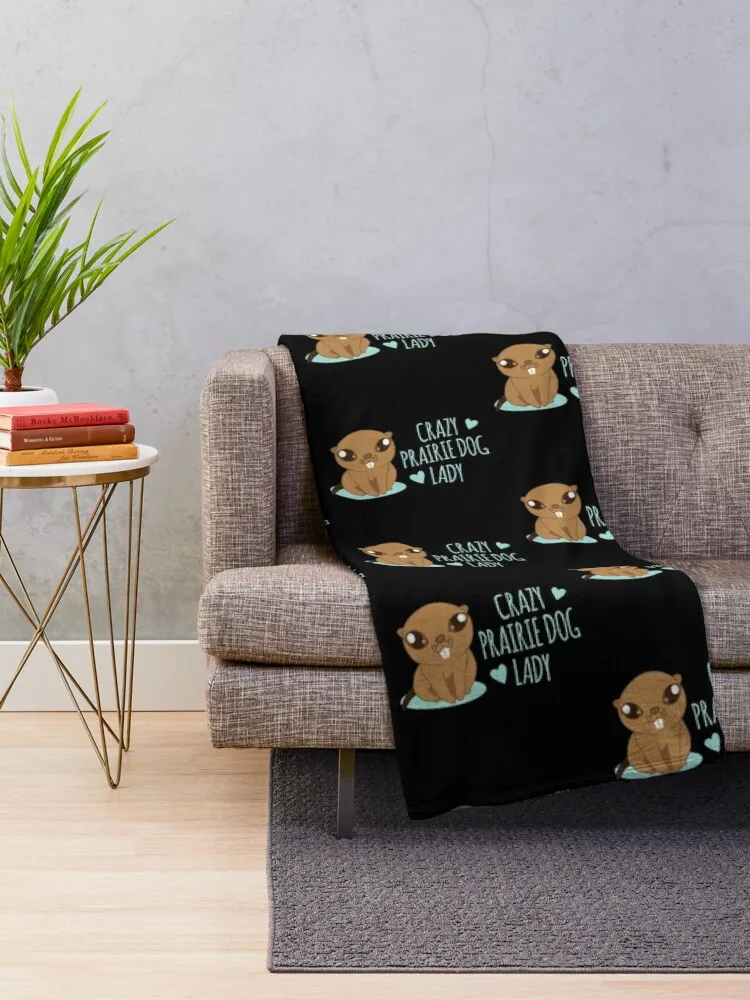 Crazy Prairie dog lady Throw Blanket sofa bed Heavy Blankets