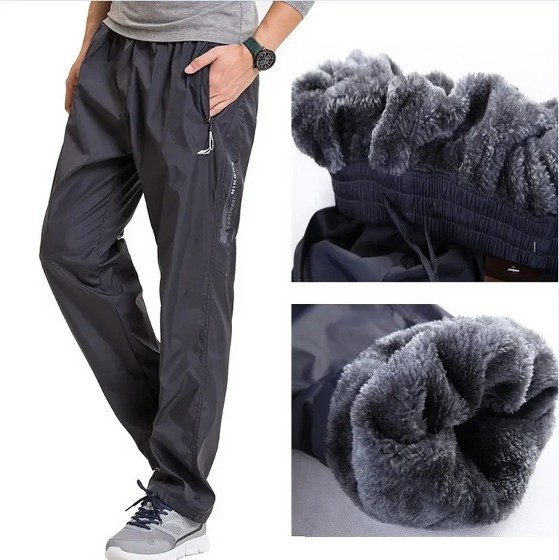 Super Warm Winter Fleece Thicken Men's Pants Heavy Weight Men Thermal Trousers Waterproof Slim Jogger Fit Sweatpants 4XL 5XL 6XL