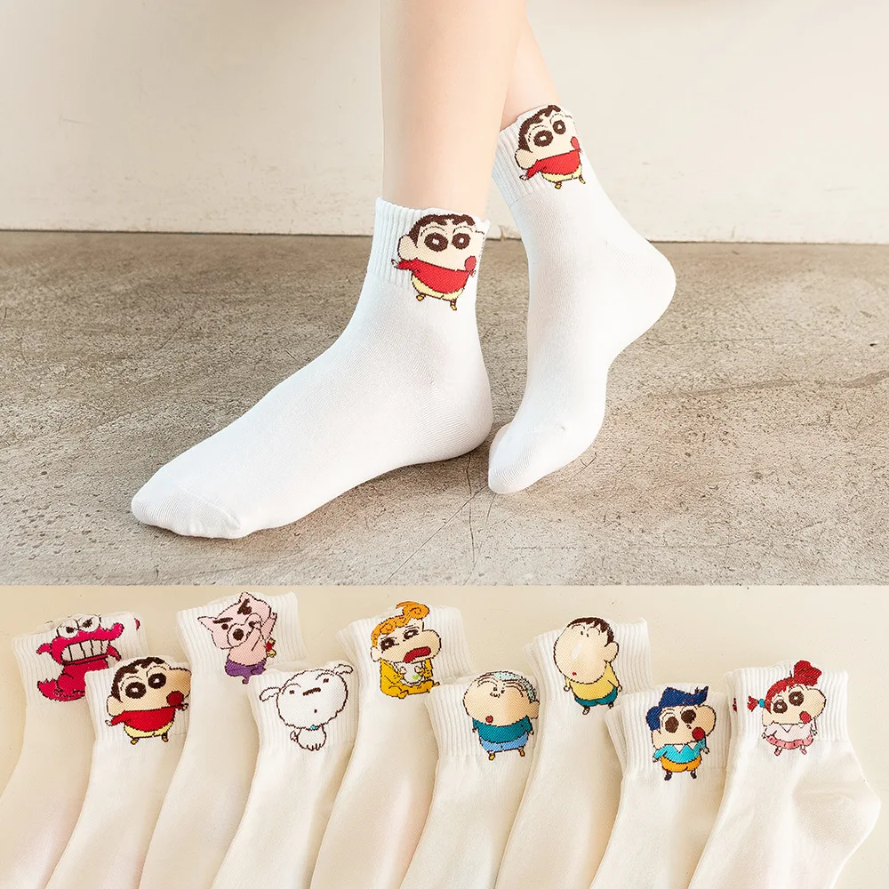 

For Crayon Shinchan Socks Spring and Summer Cartoon Cute Socks Women's and Men Mid-calf socks Average Size 18-40 Years