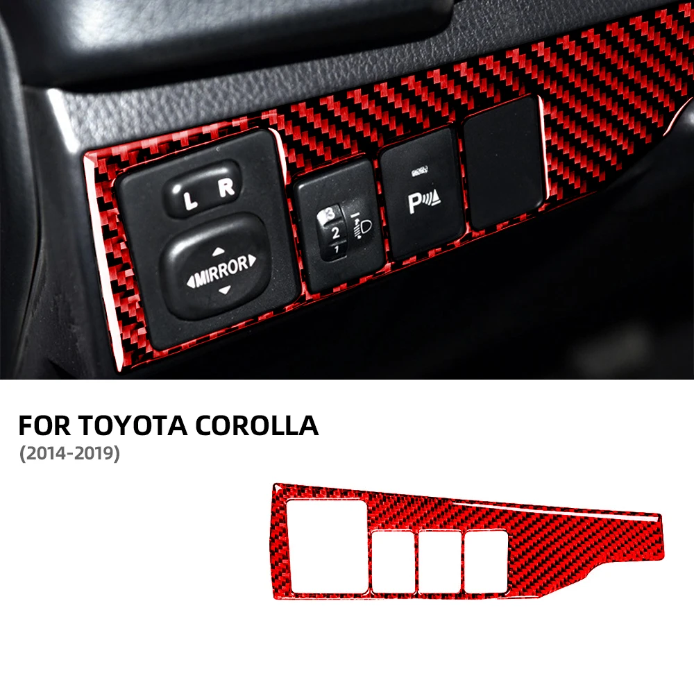 Carbon Fiber Black Fit for Toyota Corolla 2014 2015 2016 2017 2018 2019 Headlight Switch Car Acceccories Interior Stickers Tools