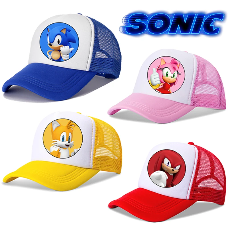 New Sonics Children Baseball Caps Cartoon Anime Printed Baby Hat Boys Casual Sun Hat Adjustable Kids Peaked Cap Birthday Gifts