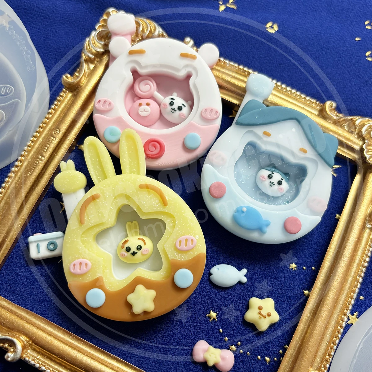 Super cute animal-shaped cat, rabbit, hamster tamagotchi epoxy resin UV resin clear silicone mold，shake mold