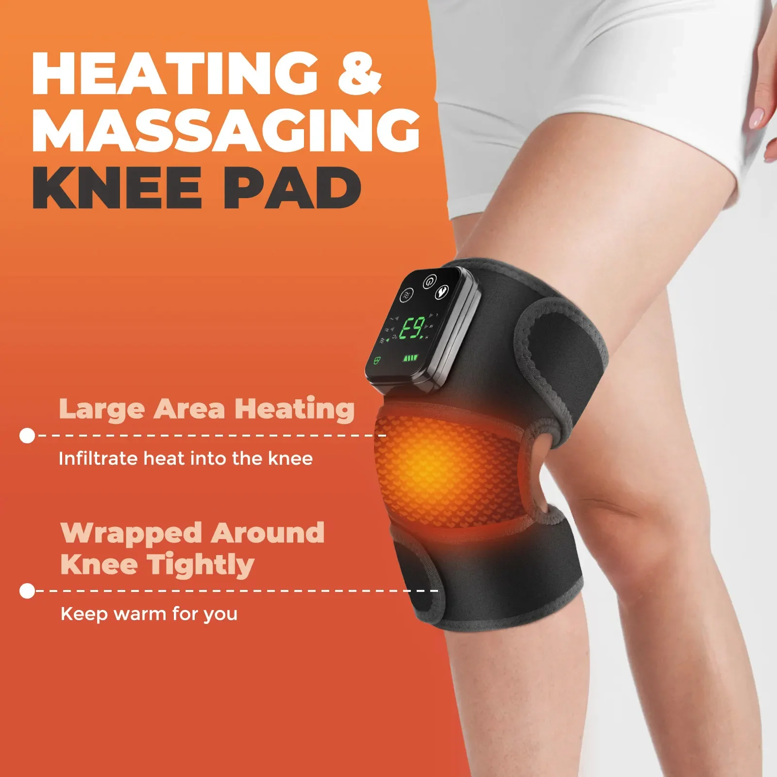 Dual Scharnierende Kniebrace Kniesteun voor Gezwollen Pees Ligament Meniscus Letsel Knie Temperatuur Massager