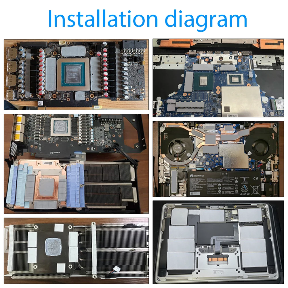 Almohadilla de silicona conductora de refrigeración para disipador de calor de CPU GPU de 18W/mK, almohadilla térmica de 100mm x 100mm, almohadillas térmicas auténticas originales de alta calidad