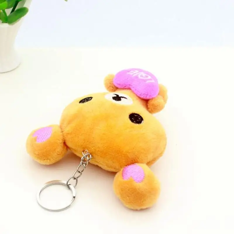 LLavero de muñeco de peluche Kawaii Rilakkuma, colgante de peluche de corazón lindo de Anime japonés, bolsa de juguetes de peluche, decoración con cremallera, regalos de vacaciones