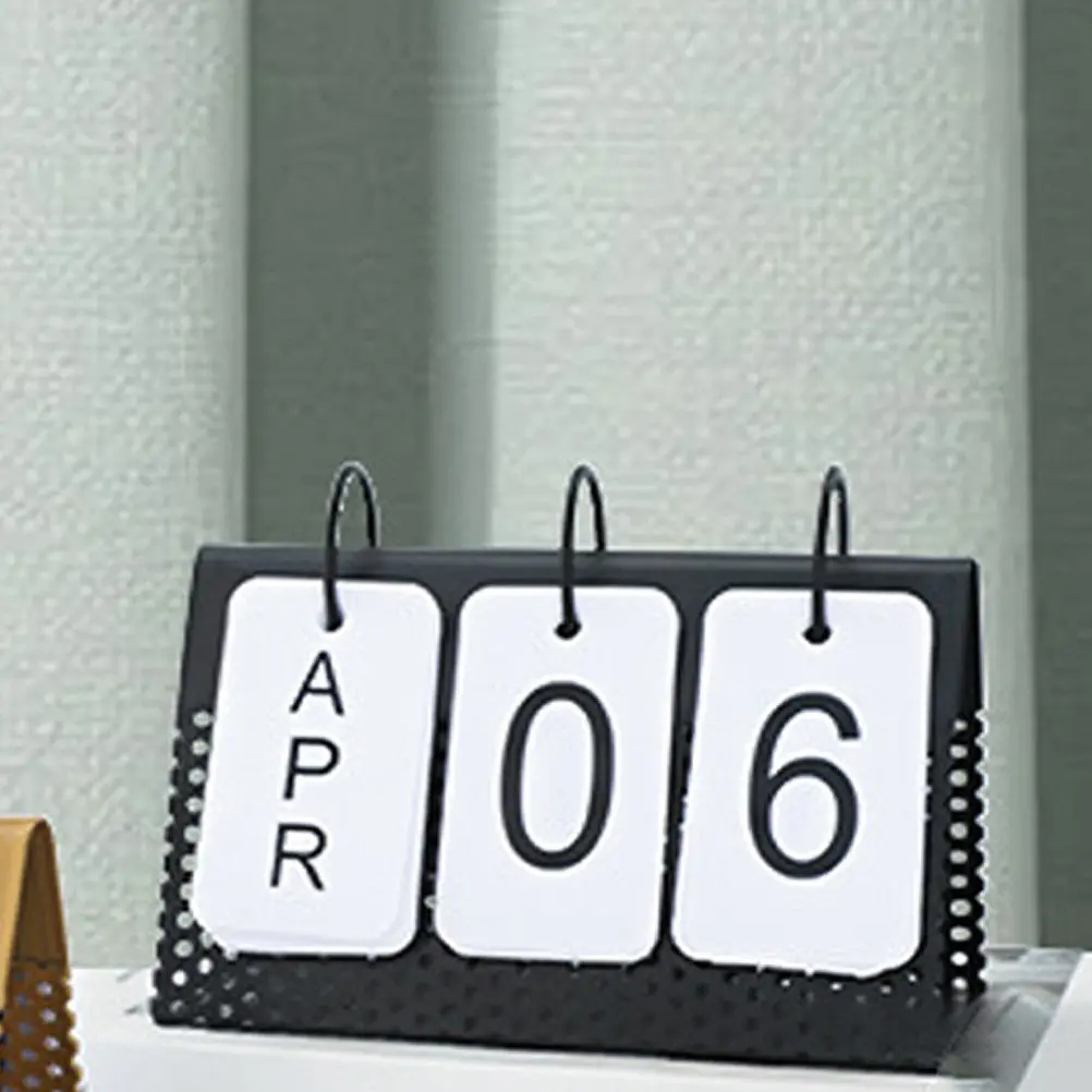 

Metal Desk Calendar 2023 Iron Frame Hard Clear Printing Desktop Organizer Home Tabletop Bedroom Office Gift Calendar