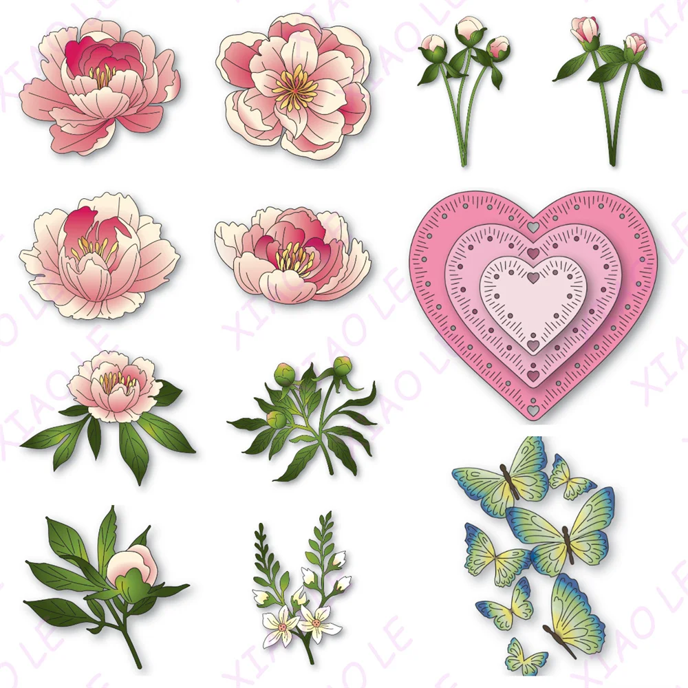 

New Happy Easter Peony Blossom Metal Cutting Dies For DIY Craft Making Decoration Greeting Stencil Paper Card Scrapbooking Album