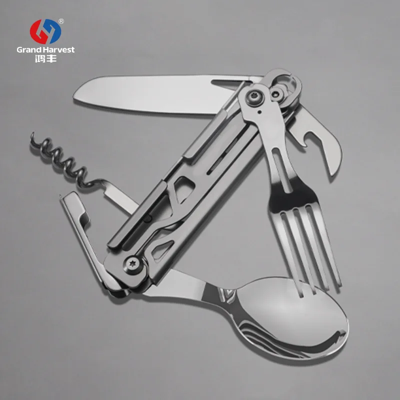 Classic disassembling combination dining knife New stainless steel multi-function portable knife, fork, spoon gift knife