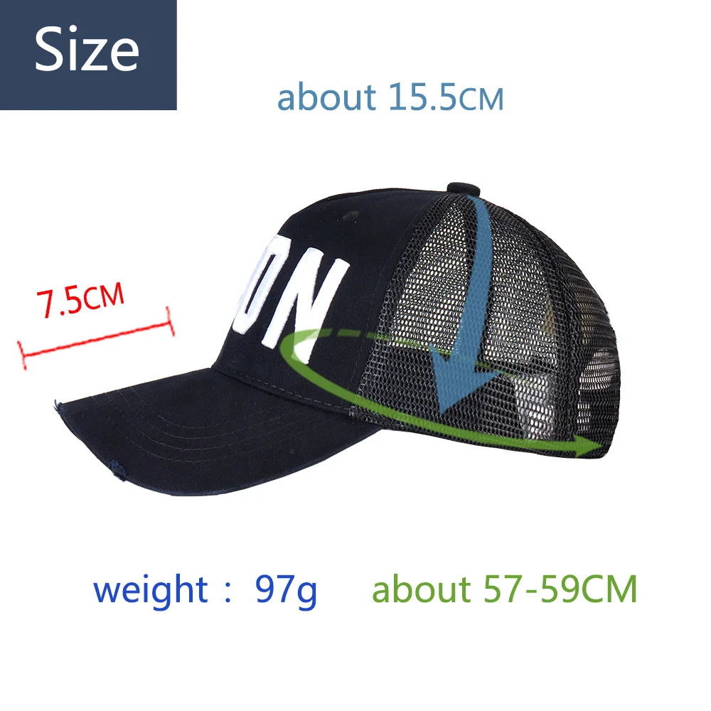 DSQ2 Hat Summer Mesh Baseball Cap for Men Women Embroidery DSQICOND2 Letters Dad Hat Hip Hop Trucker Cap Hombre Gorras Casquette