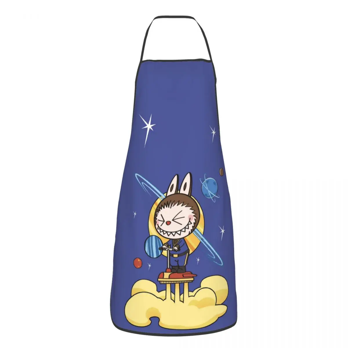 Custom Unisex L-Labubues Planet Bib Apron Adult Women Men Chef Tablier Cuisine for Cooking Kitchen Gardening