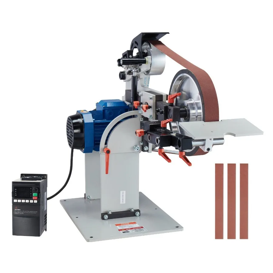 

Belt Grinder Sander 72 x 2Inch Belt Polisher with VFD 3 Grinding Moulds