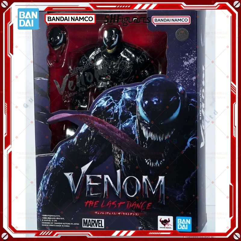 

Original box Bandai SHF In shock MARVEL VENOM THE LAST DANCE Figure Finished Model kit Anime full Action Toy Gift for kids set