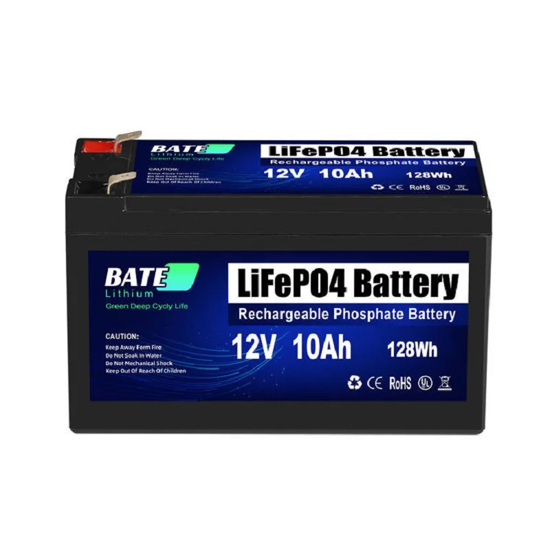 LiFePo4 Battery Pack 12v 10Ah Lithium Iron Phosphate Battery for Solar System Rv Electric Car Scooter Motorcycle Boat