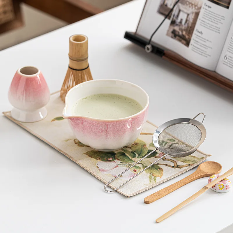 Matcha Set Matcha Whisk Set, Ceramic Matcha- Set 8 Pcs Matcha- Kit for Matcha- Lovers (Crystal Ice Flower Pattern) Matcha kit