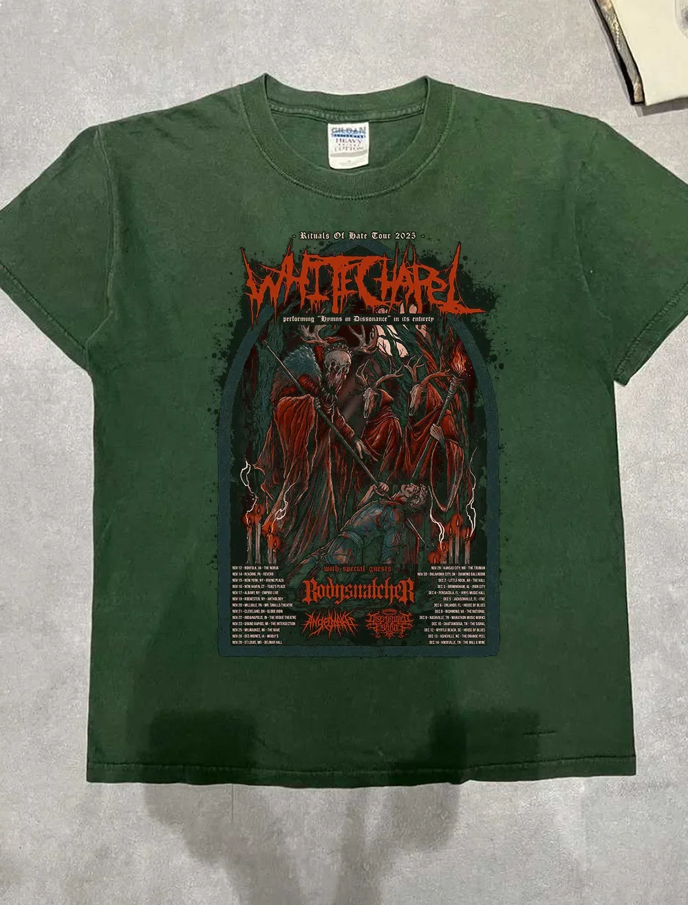 Whitechapel Band Rituals Of Hate tour T Shirt Size S-5XL
