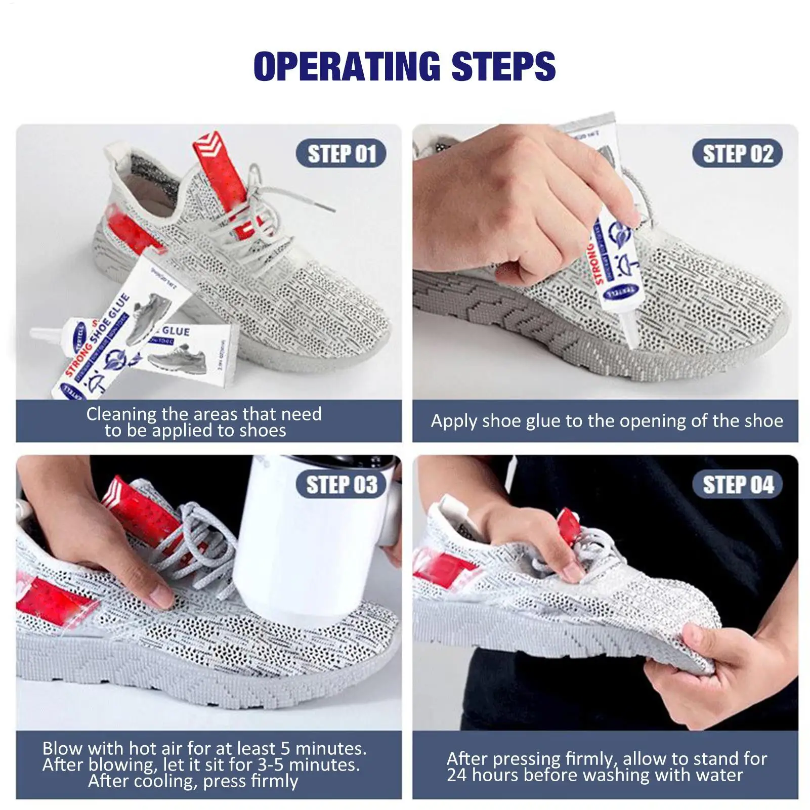 Boot Sole Glue Low Odor 2 Ounce 60ml Tube Bond Glue Professional Grade for Sports Shoes Sandals Boots Heels