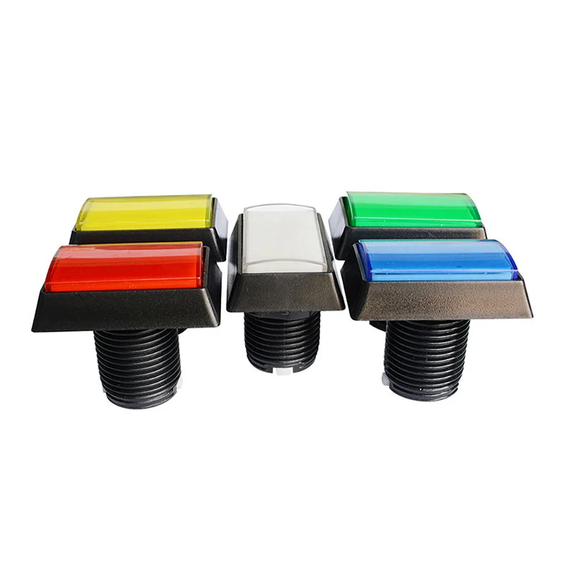 10PCS 51*34mm Bevel edge Rectangle game machine push button arcade LED momentary push button illuminated push button