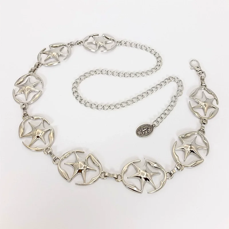 ผู้หญิงโซ่โลหะเงิน Cummerbunds หญิงชุดรัดตัวเข็มขัดตกแต่งเข็มขัดแคบ TB358