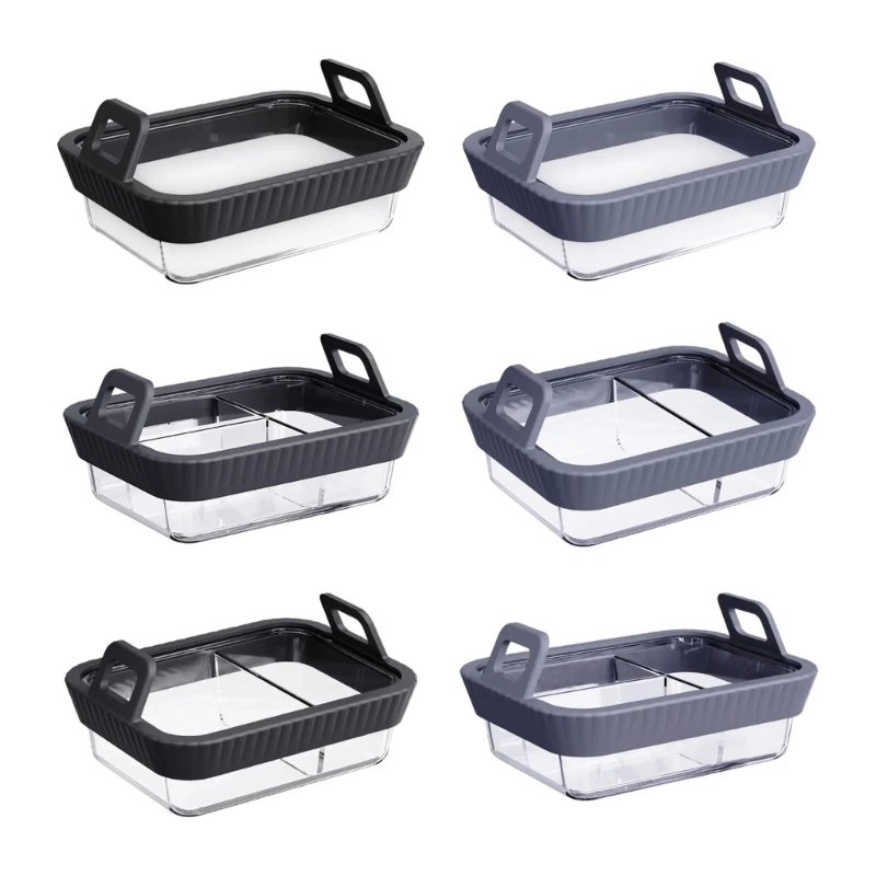 High Borosilicate Glass Air Frying Pan Baking Tray Heat Resistant Cooking Dish For Easy Cooking And Cleaning KXRE