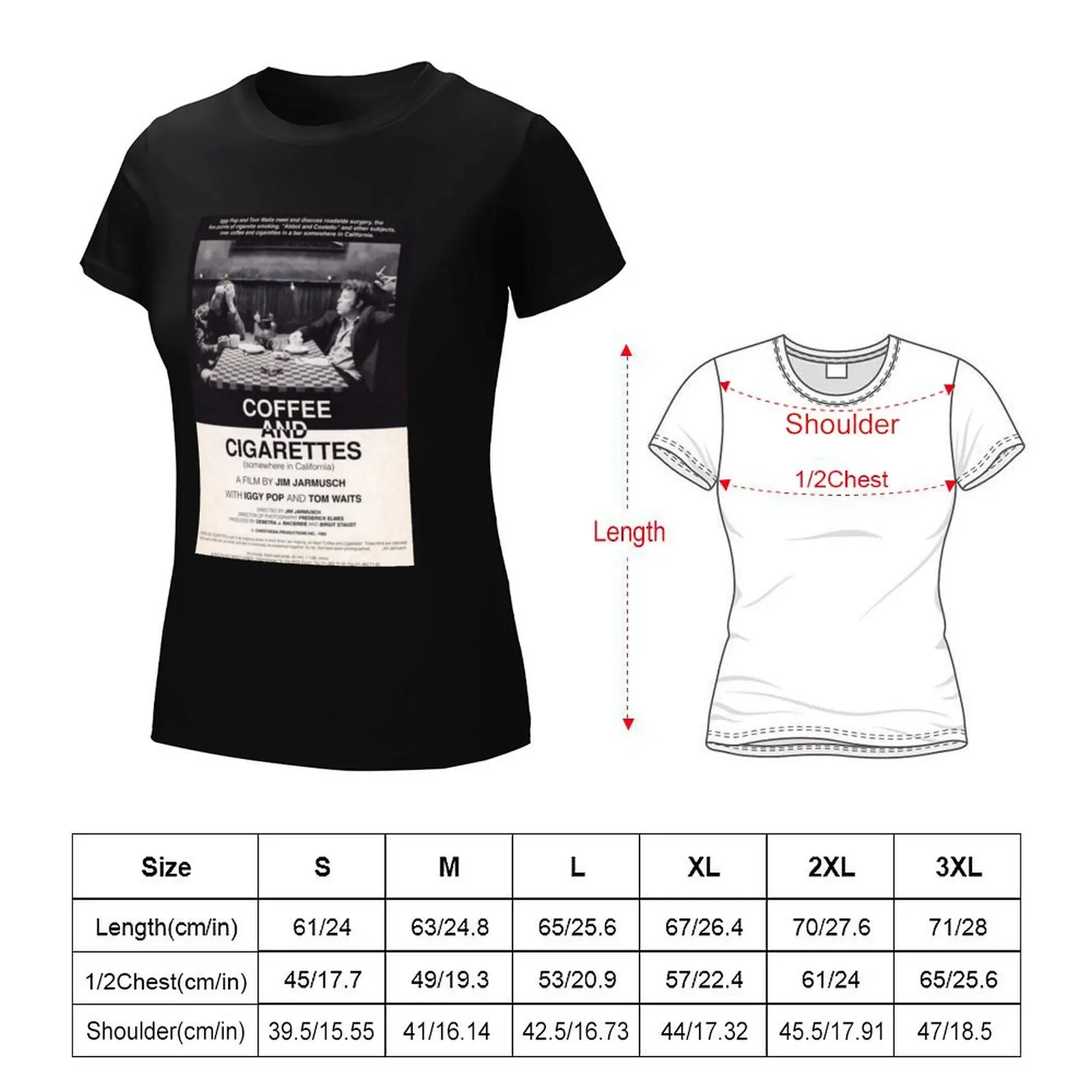 Camiseta de papel tapiz de café y cigarrillos de Jim Jarmusch, ropa estética divertida, vestido de camiseta para mujer, gráfico