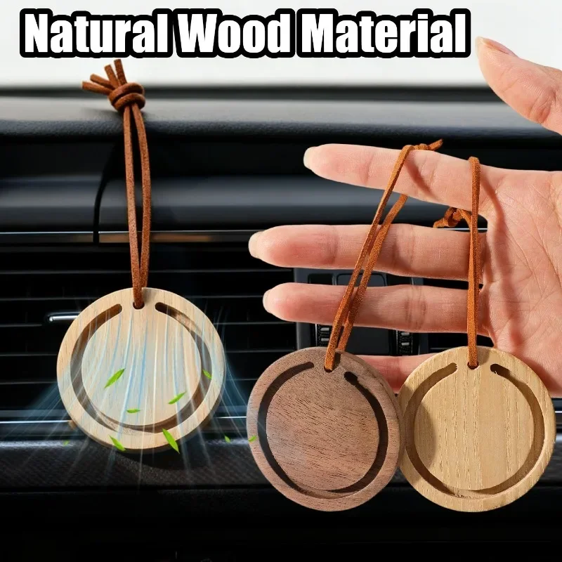 Car Fragrant Wood Chip Pendant DIY Engraved Handmade Scent Wood Slice Auto Interior Decoration Long Lasting Fragrance Accessory