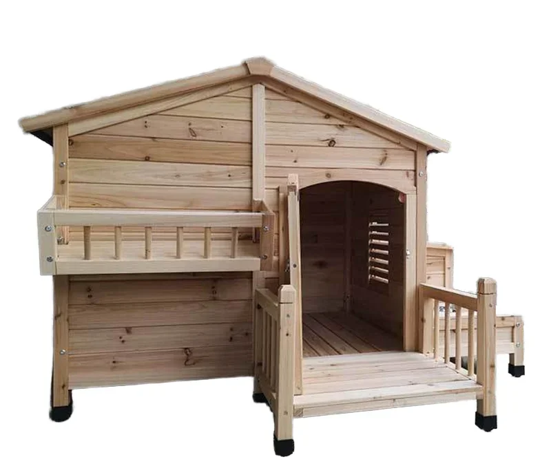 

Sustainable Weatherproof Wooden Dog Shelter Medium To Large Sized Indoor Outdoor Doghouse Puppy Kennel Warm Pets House Winter