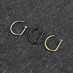 1 قطعة وهمية الأنف ثقب خاتم الأقراط أزياء فاسق لا الأنف ثقب الفولاذ المقاوم للصدأ كليب الحجاب الحاجز الجسم المجوهرات أعلى 6 مبيعات ثقب الأذن - رقم 2