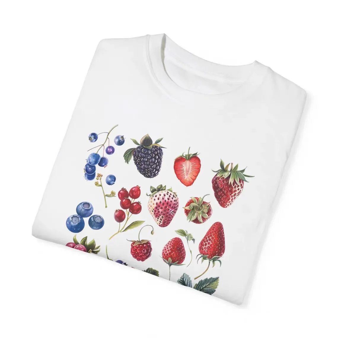 Estetyczna koszulka z grafiką Fruit Berry Species Fashion Cotton Tee Fruit Lover Blueberry Shirt with Cute Strawberry Cute Berry Top