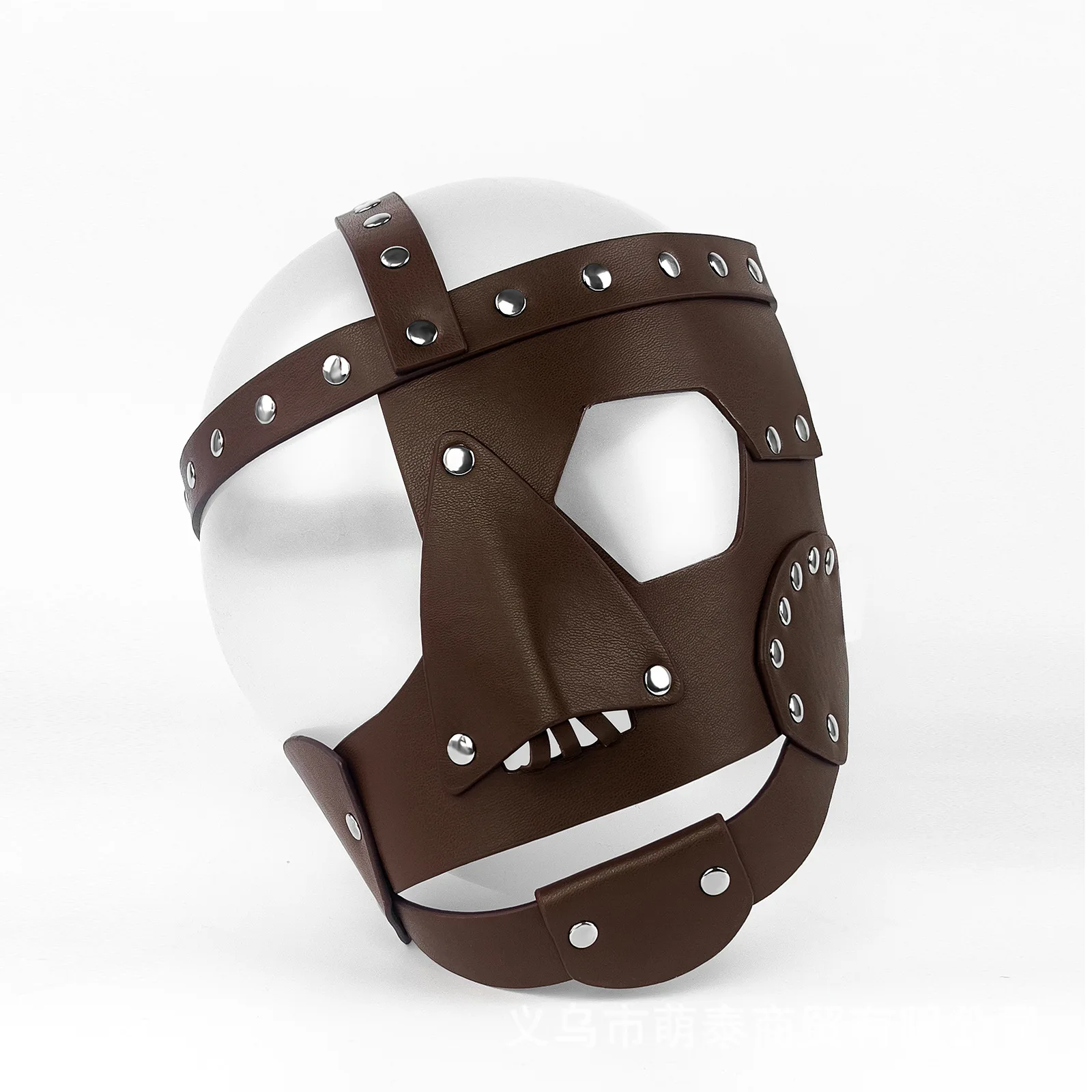 Masker Kulit Modis Ukuran Dapat Disesuaikan Hiasan Kepala Mick Foley Properti Aksesori Dandanan Pesta Topeng Halloween untuk Pria