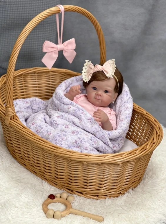 

NPK 45CM Finished Painted Bebe Reborn Doll Bettie Lifelike 3D Skin Visible Veins with Root Hair Bebe Reborn Real Looking Baby