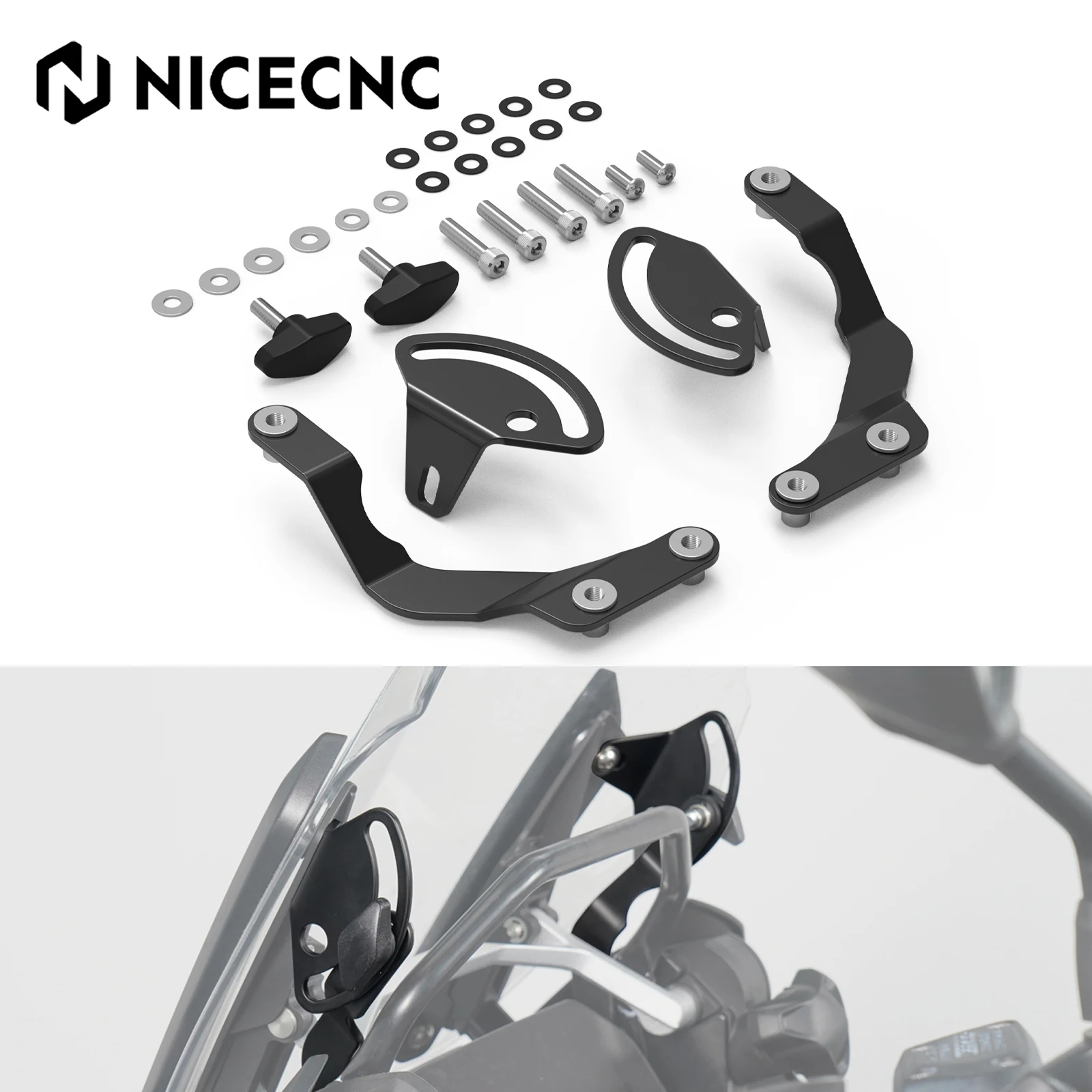 

For BMW R1200GS R1250GS Windscreen Stabilizer Kit R1250GS 2018-2022 R1250GS Adventure 2018-2024 R 1200 GS R1200GS ADV 2014-2019