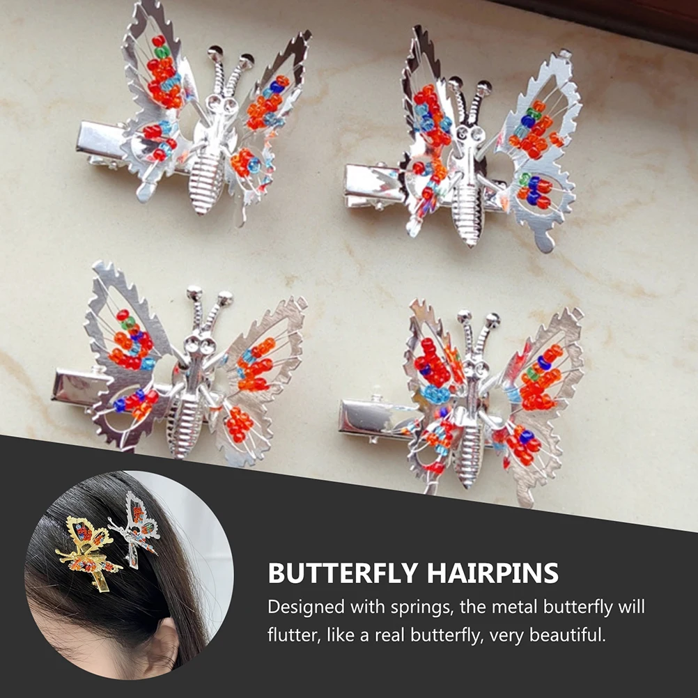 

Butterfly Hair Clip Rhinestone Barrettes Elastic Girl Accessories Creative Headwear Durable Beautiful Shapes Spring Flutter