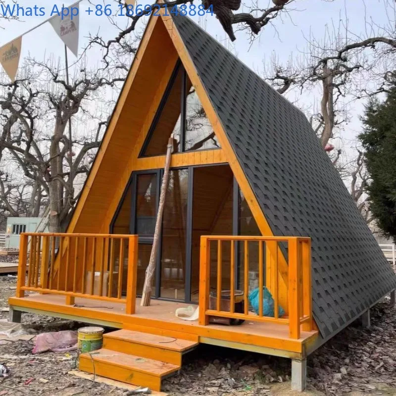 Outdoor Triangular Wooden Cabin for Balcony Garden Courtyard Simple Mobile House