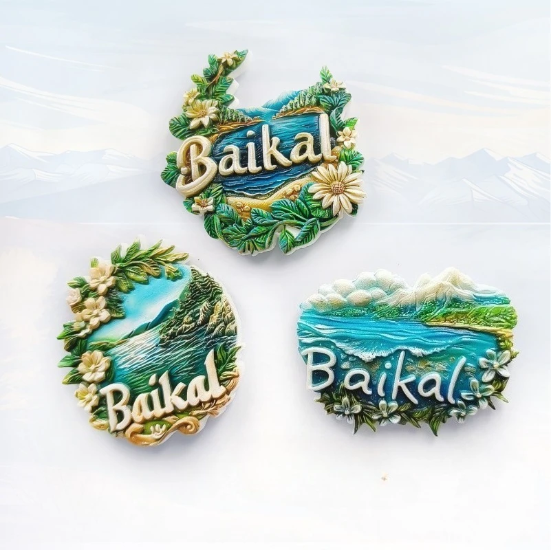 Recuerdo de pegatina para refrigerador del lago Baikal ruso con regalo de recuerdo decoración de habitación Simple succión magnética