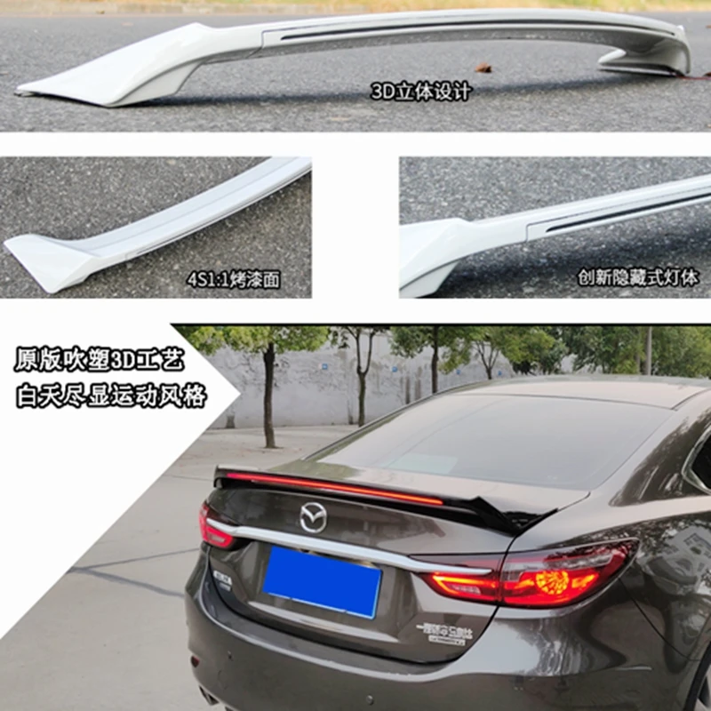 

For Mazda 6 atenza Spoiler 2014-2018 ABS Plastic Unpainted Color Rear Roof Spoiler Wing Trunk Lip Boot Cover Car Styling