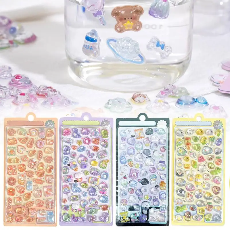 Engraçado doce furit sorvete animais de estimação gota 3d alívio adesivo scrapbooking diy diário decoração pvc artesanato decalques para papelaria telefone p9u8