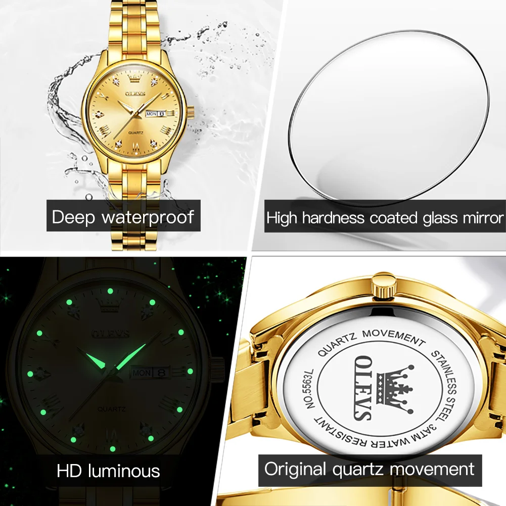 OLEVS set di orologi per lui e per lei orologi da polso da donna e da uomo in acciaio inossidabile blu coppia articoli per gli amanti Montre Homme