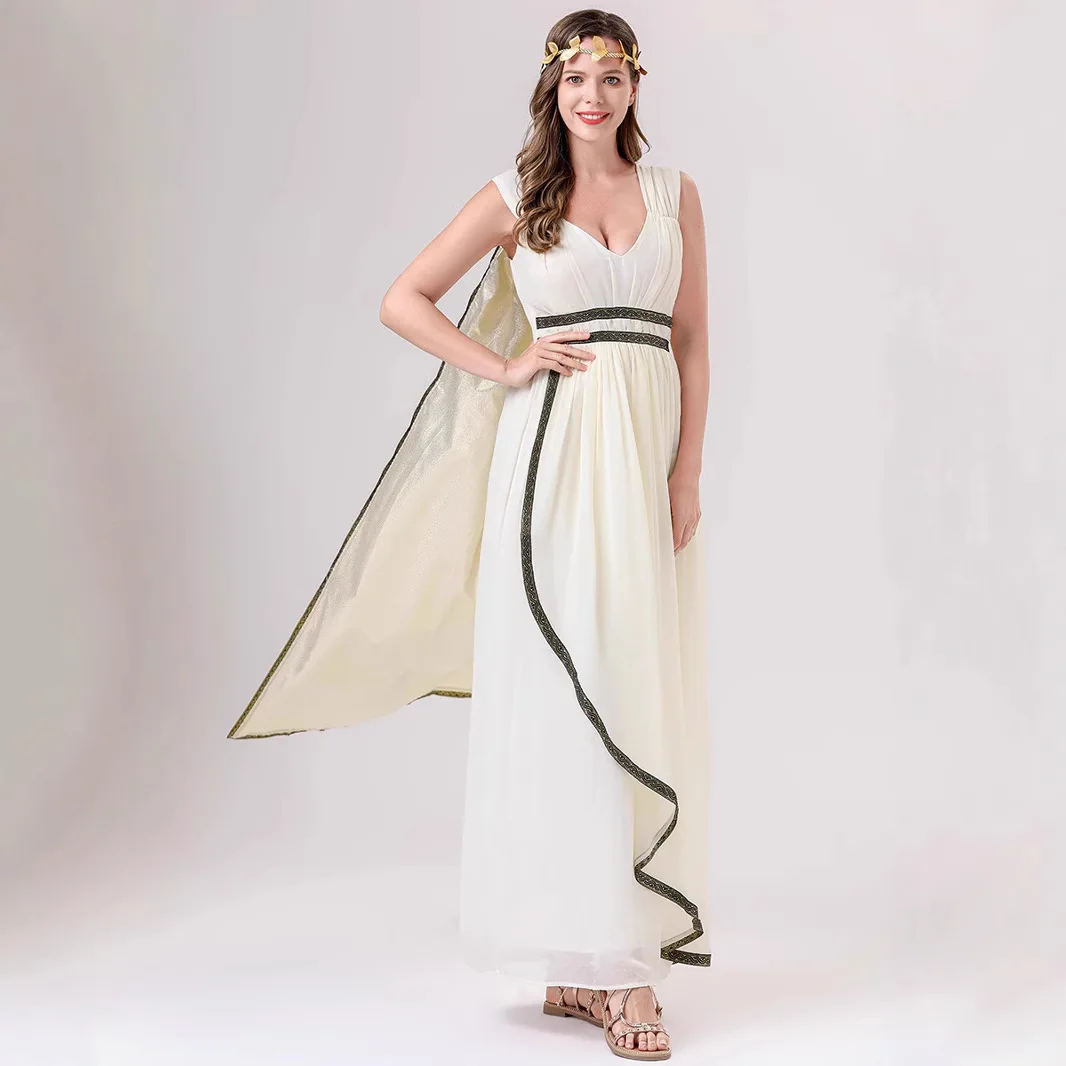 Costume da spettacolo teatrale del Godd Dr medievale loween Queen Ele Antico eek Sle Faion da donna Tradizionale Ethn...