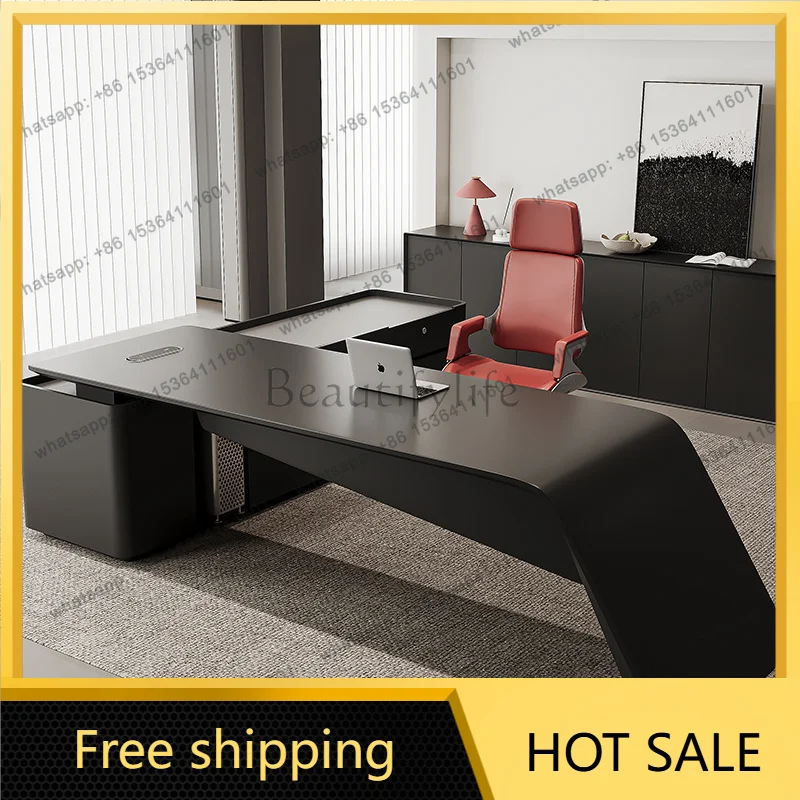 zj.Crafts Organizers Office Desk Modern Computer Lshaped Long Office Desk Standing Minimalist Mesas Escritorio Commercial Furnit