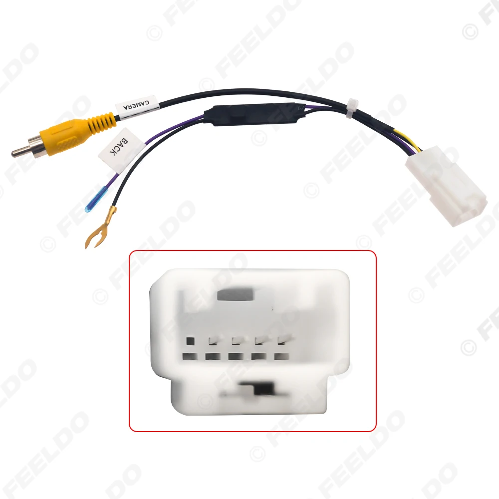 Car Parking Reverse Wire Adapter 10Pin Female Video Plug RCA Cable With 12V-6V Power Convertor Board For Subaru Forester(15-20)