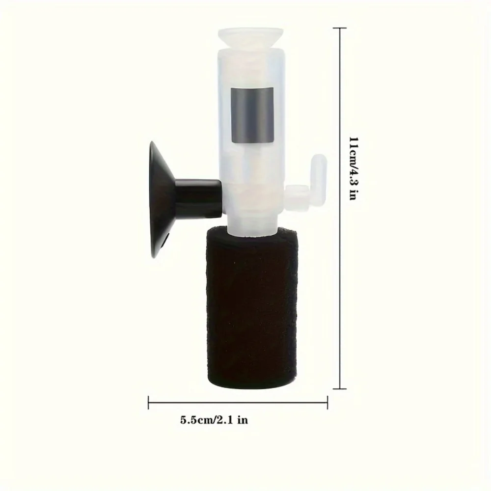 Mini-Aquarium-Filterflasche mit Sauerstoffpumpe, integriertem leisem Fischkot-Sauggerät und hochdichtem biochemischem Schwamm