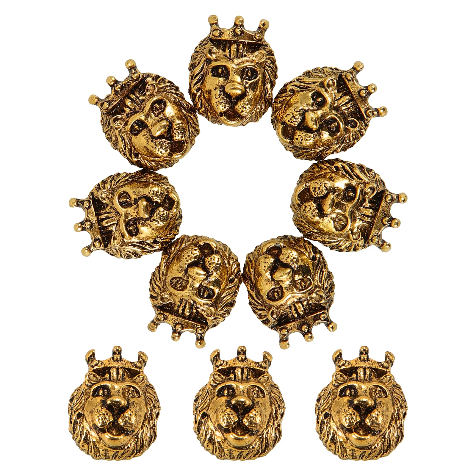 10Pcs Safe Lightweight Lion Head Beads DIY Jewelry Spacer Accessory Necklace Bracelet Earring Hair Ties Decoration Supplies