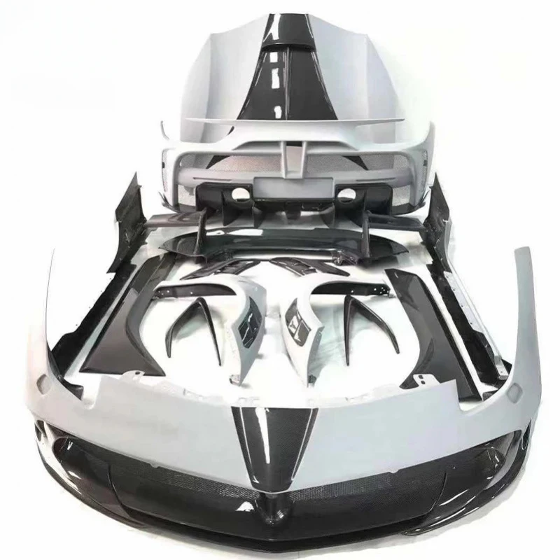 

Premium Car Accessories Carbon Fiber Body 488 MSY Style Full Widebody Kit Conversion, Front Bumper Side Skirts Durable