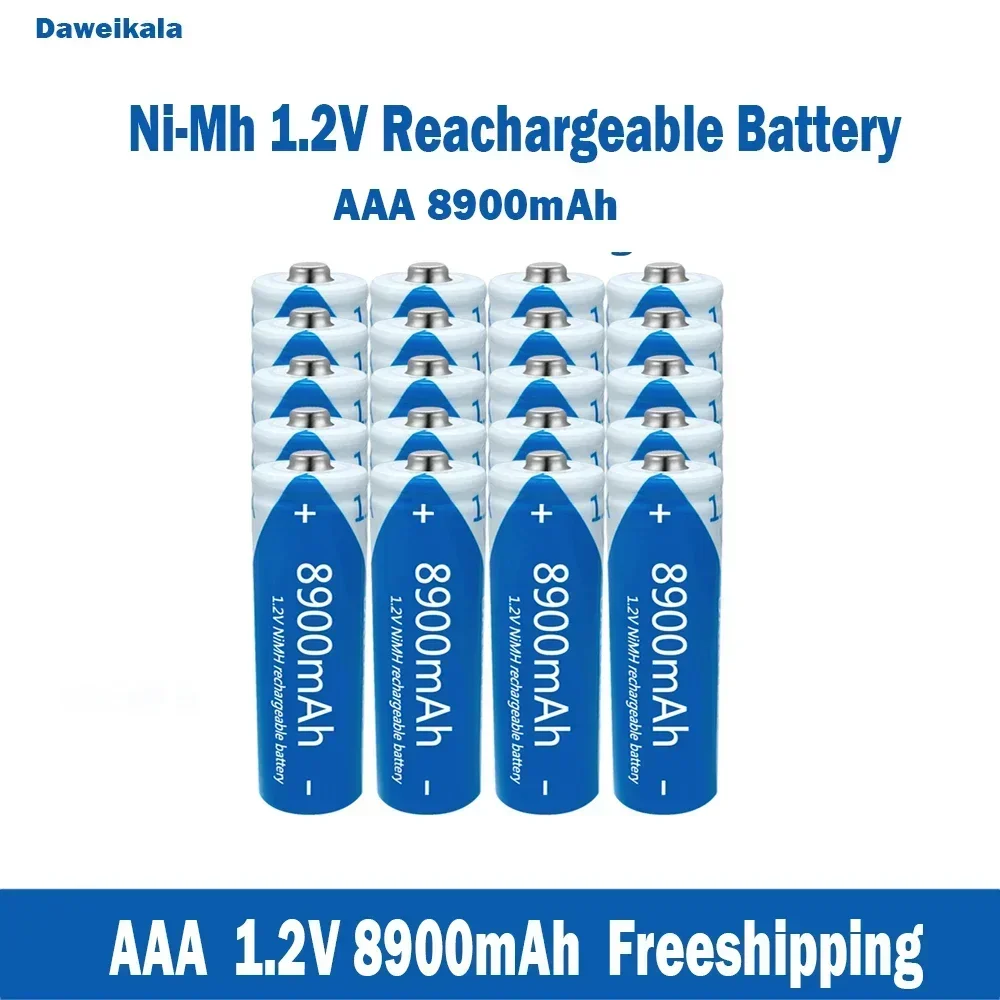 Wholesale nickel hydrogen AAA 1.2V rechargeable batteries, large capacity 8900mAh KTV microphones and toy batteries