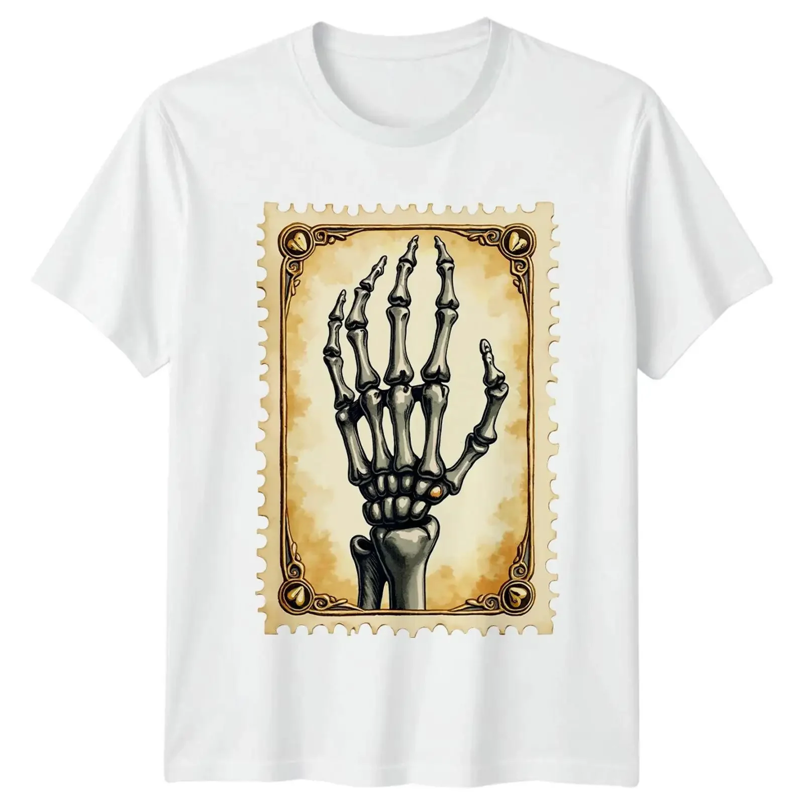 Skeletthand Anatomie Skelett Herren T-Shirt Damen Grafik Vintage Washed Casual Soft Streetwear Stilvoll Vielseitig grafisch