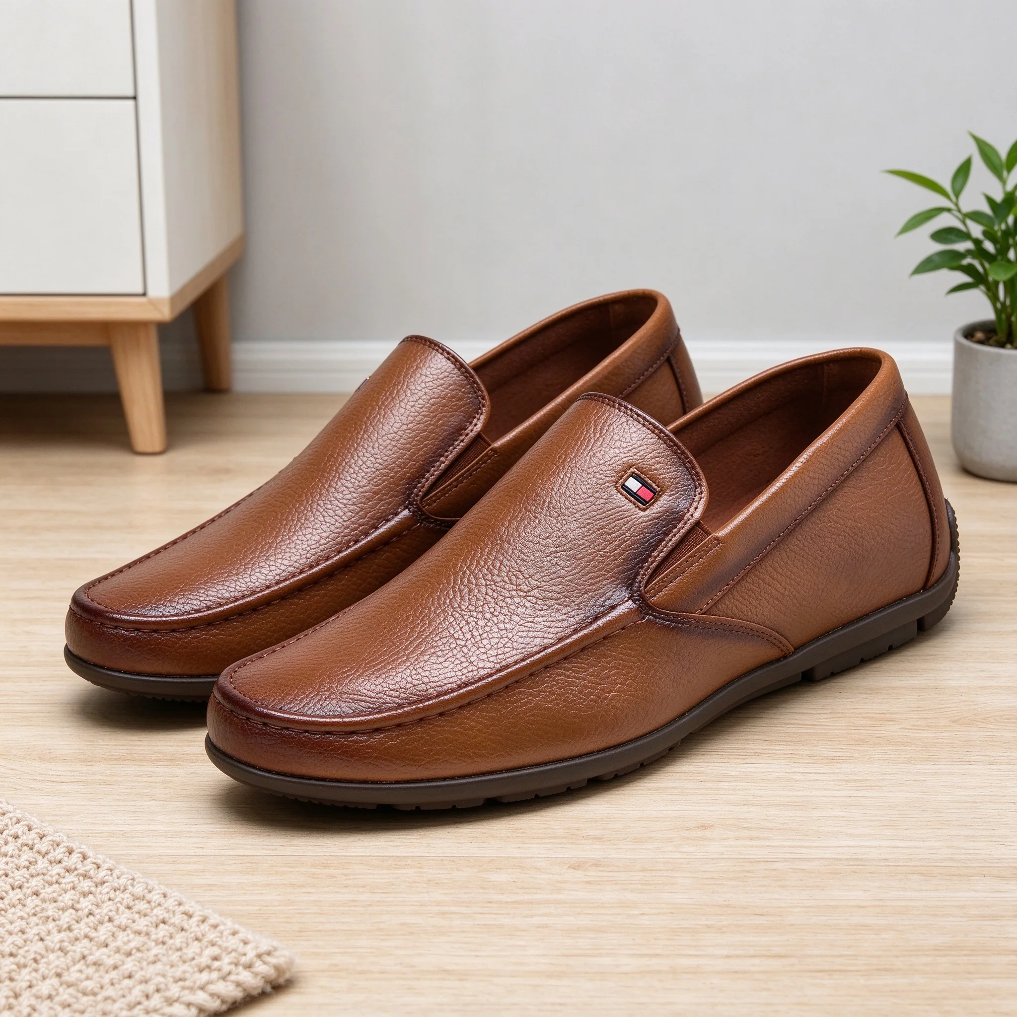 Desai Men's Loafers Grain Leather Slip On Casual Shoes Tricolor Moccasins Comfortable Lightweight Driving Shoes Autumn