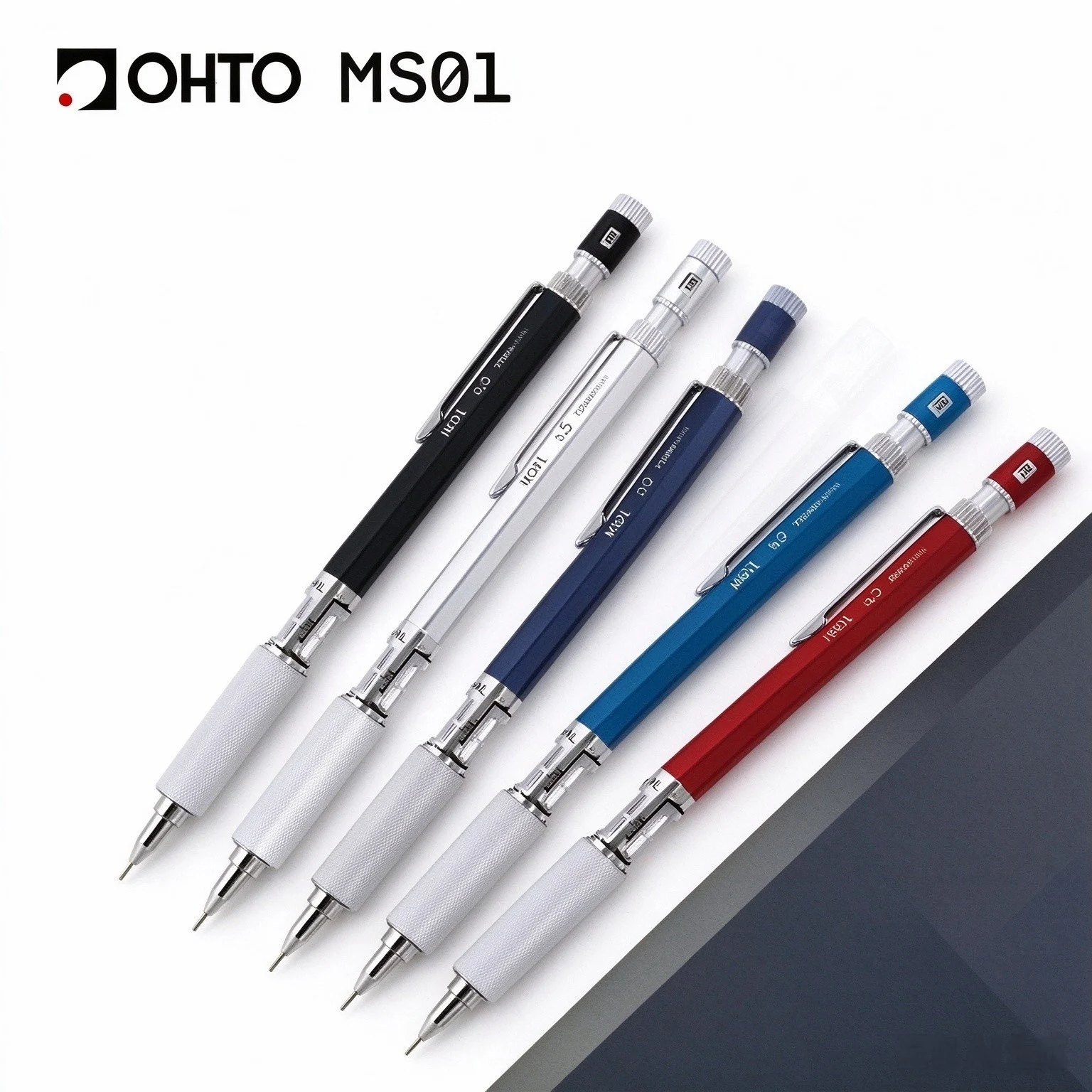 OHTO MS01 High-end Promecha Mechanical Pencil 0.3mm & 0.5mm Metal Drawing Pencil Adjustable Lead Length Retractable Tip Drafting