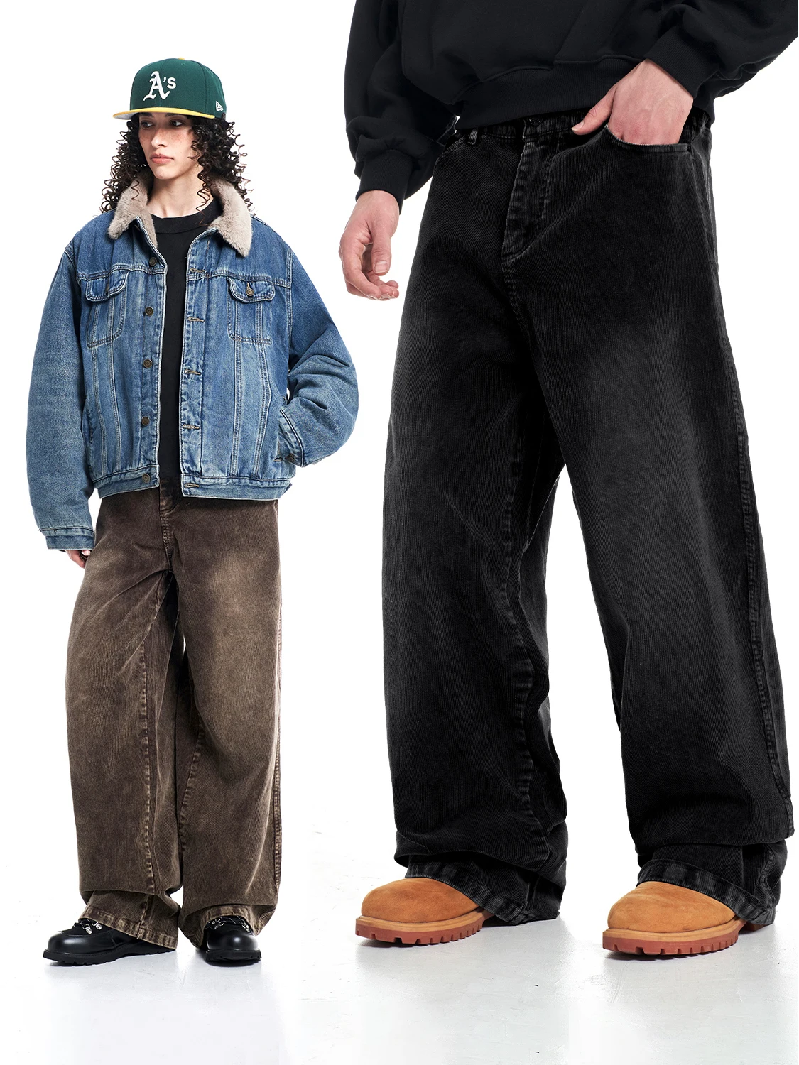 

Retro Waed Corduroy Loose Casual Pants American Wide Leg Straight Tube Trendy Men Women Cotton adient Four Seasons Wear