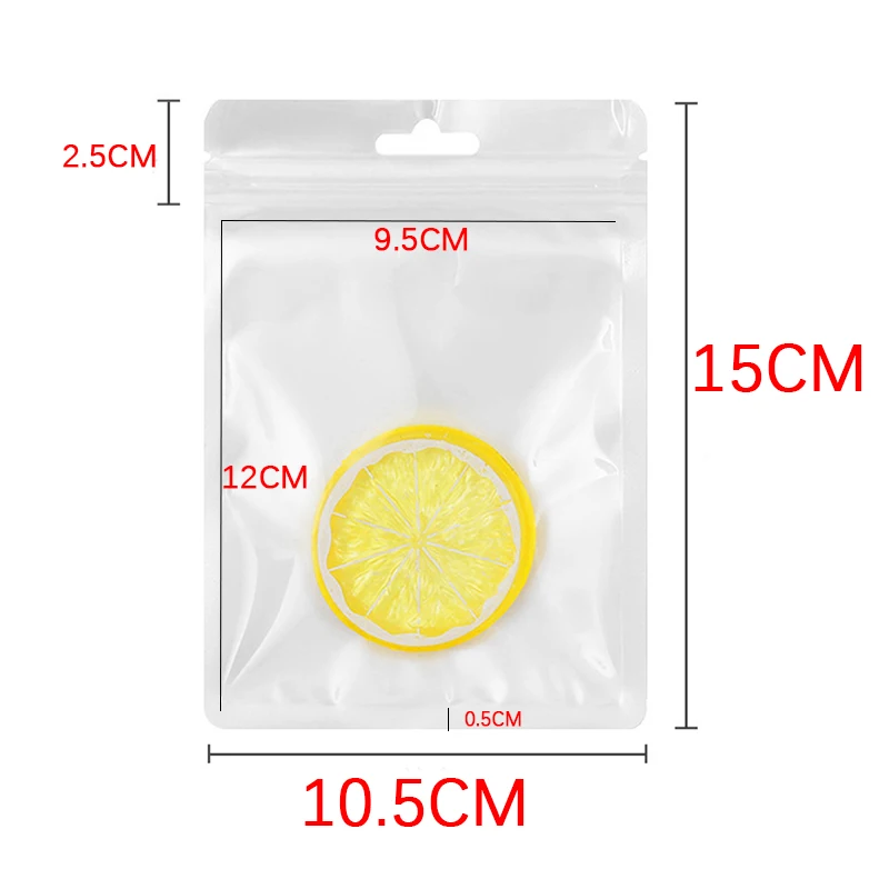 50pcs/lot Reusable Plastic Zip Lock Bags Transparent Macaron color Sealing Bag for DIY Jewelry Retail Display Wrap Packaging Bag